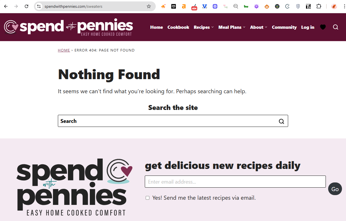 Spend With Pennies 404 page